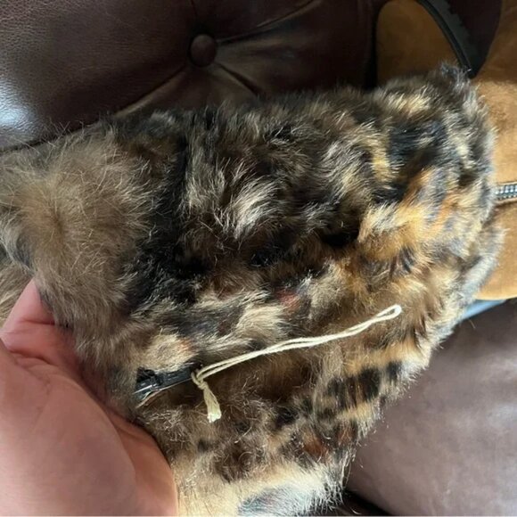 Ross & Snow All Weather Suede Printed Fur Boots NWT - Picture 6 of 8